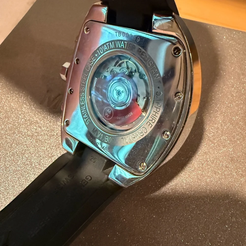 Michele White Dial Automatic Chronograph with Red Accents